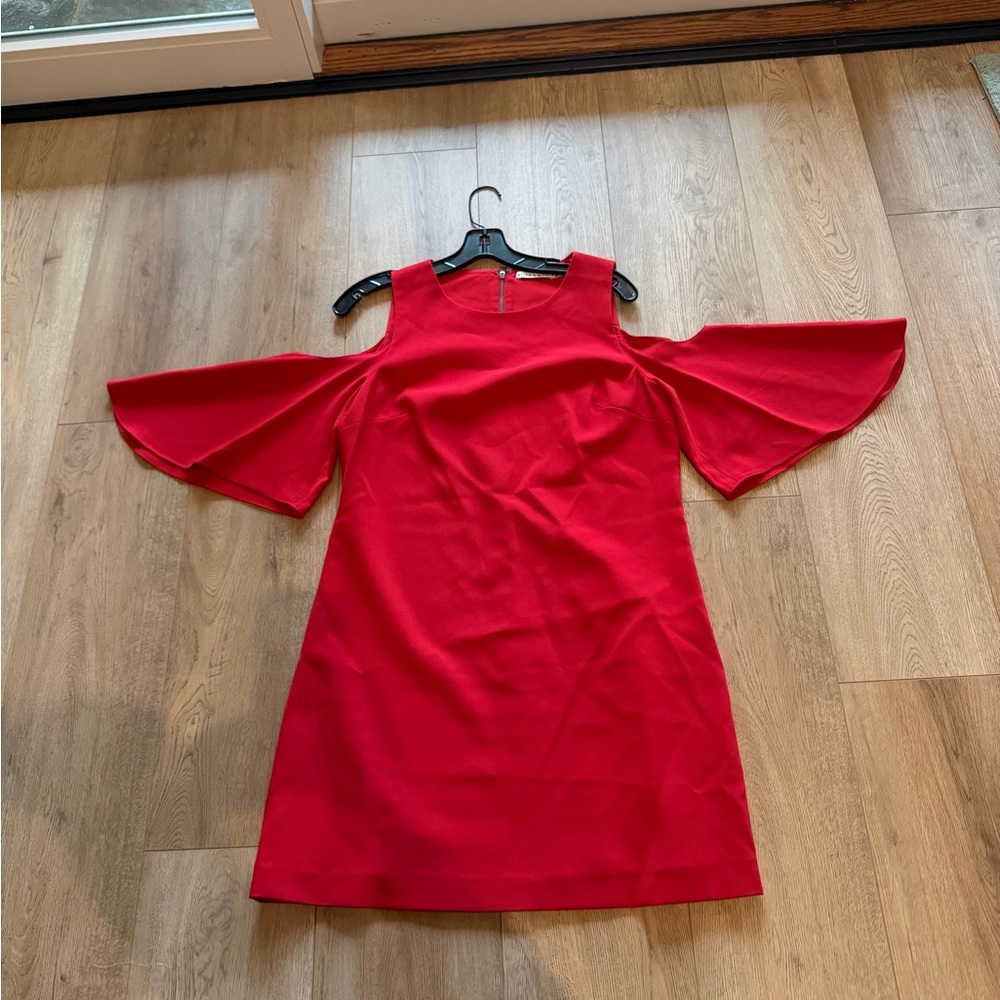 Alice + Olivia Red Cold Shoulder Dress